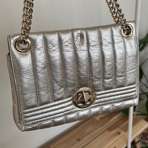 Kate Spade metallic bag with should chain